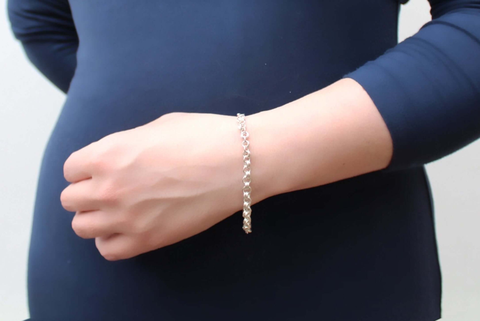 Everyday Sterling Silver Bracelet worn by model | Atlantic Rose