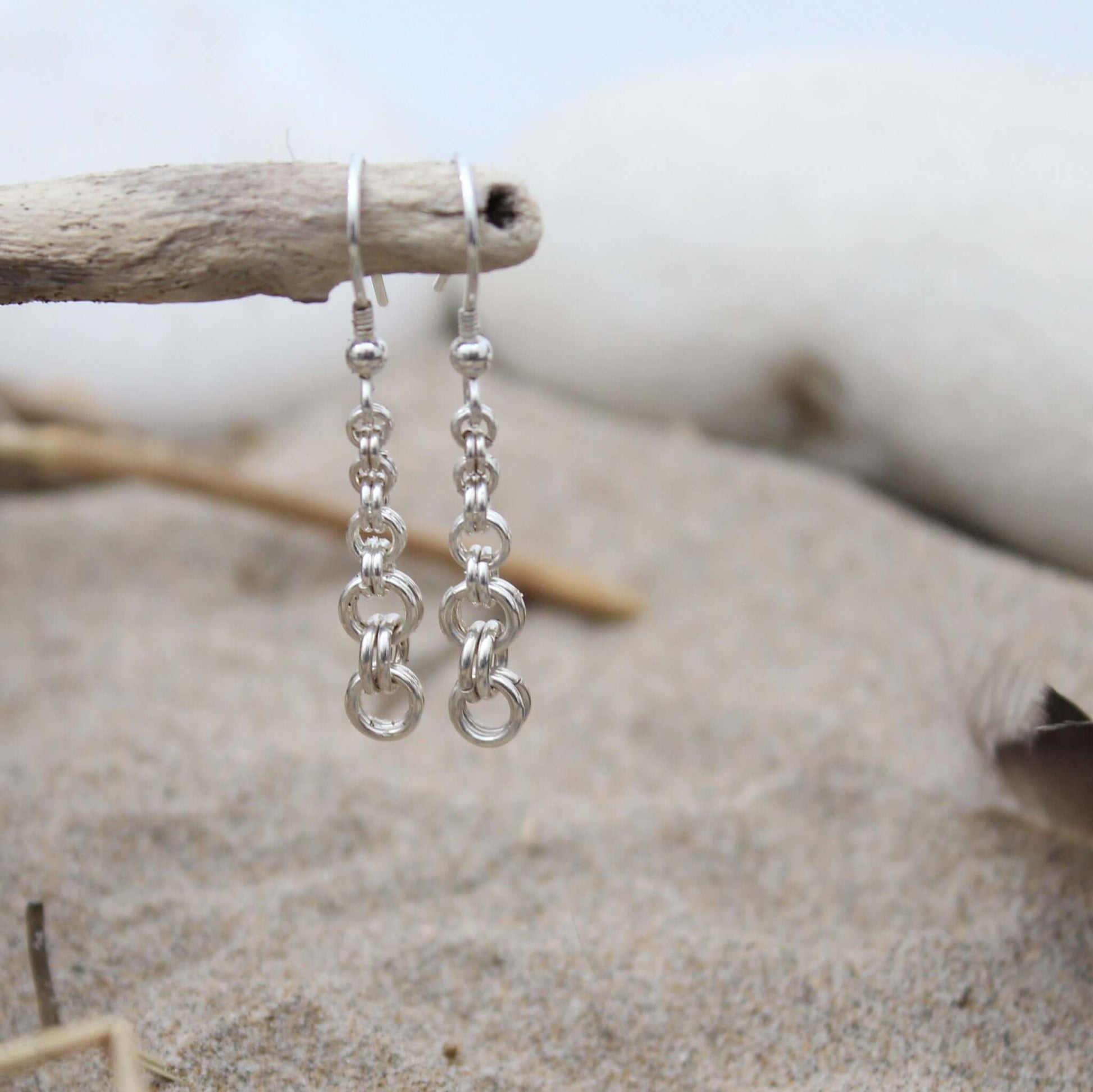 Delicate Tapered Chain EarringsAtlantic Rose