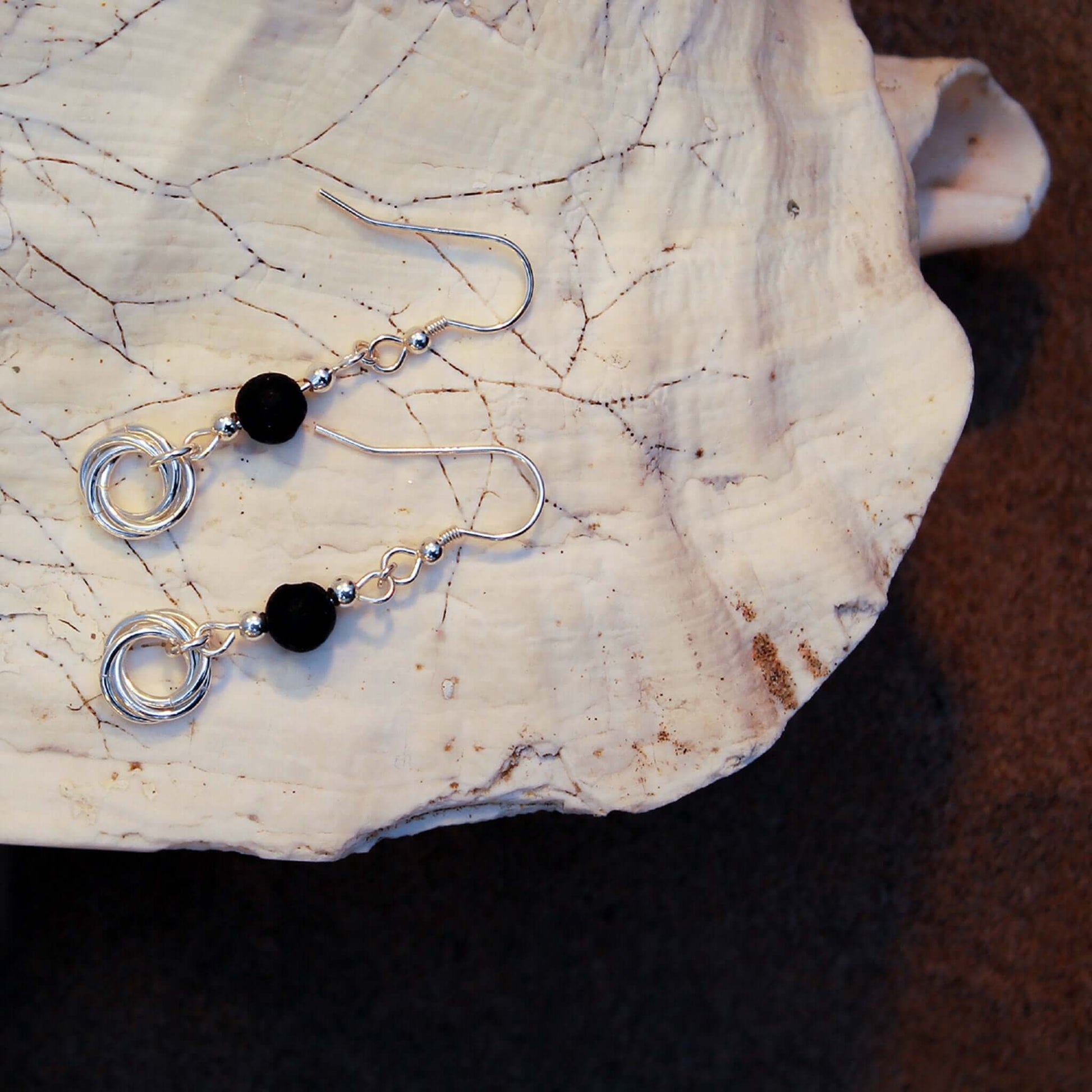 Lava Bead Mobius EarringsAtlantic Rose