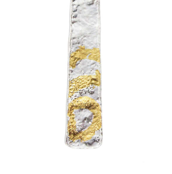 Close up of Keum Boo 24k Gold spiral detail on reticulated earring by Atlantic Rose