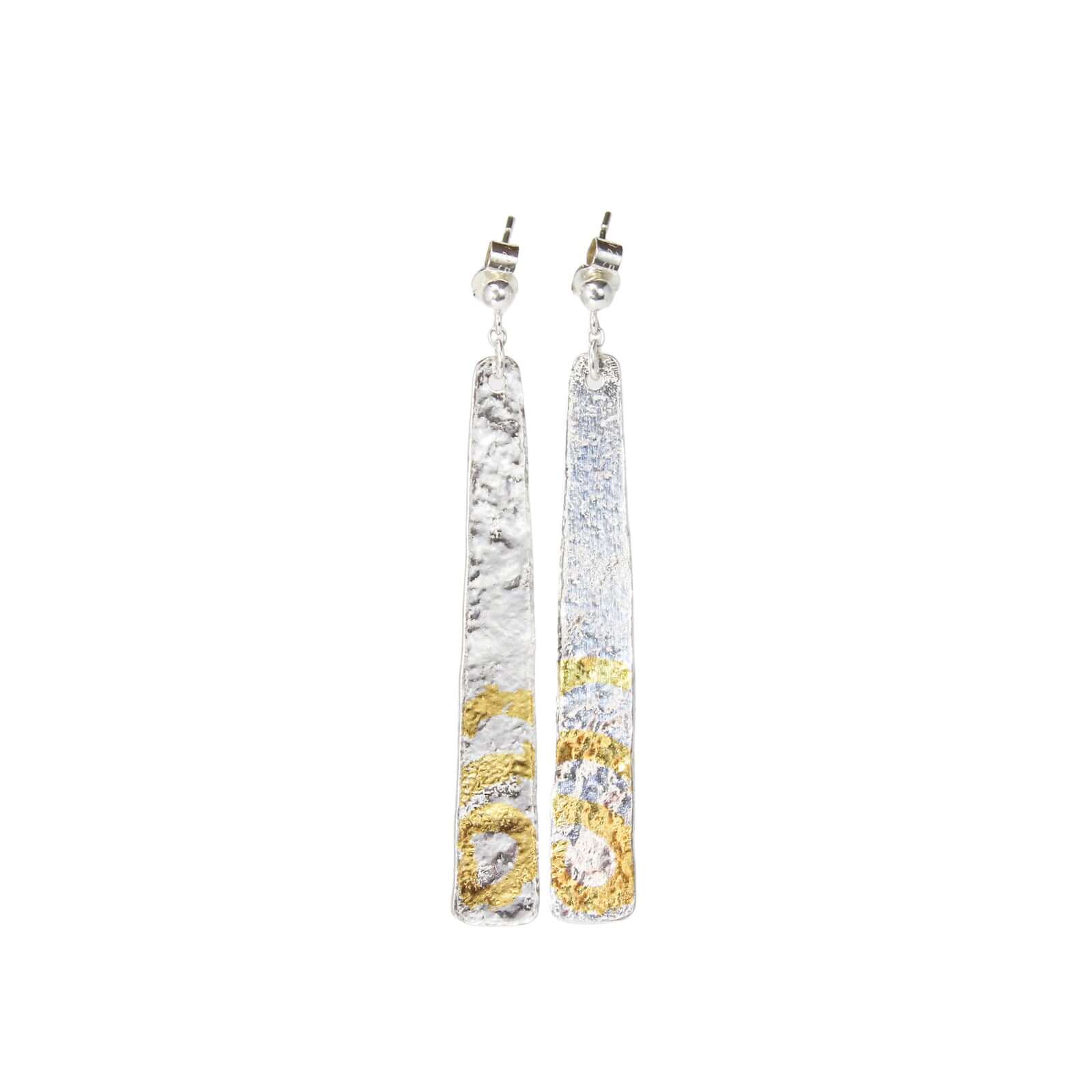 Tapered Reticulated Silver with Keum Boo 24k Gold Spiral by Atlantic Rose